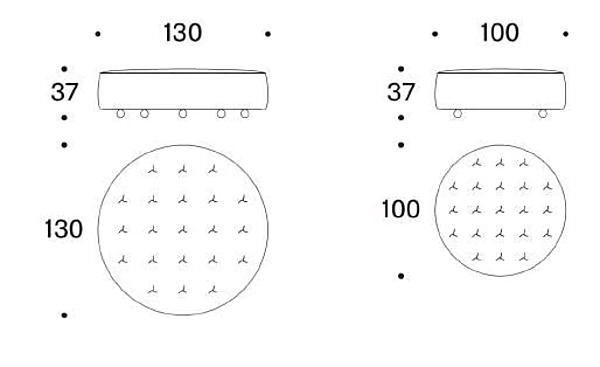 Pouf rotondo in tessuto con ruote Cookie Saba fabbrica SABA dall'Italia. Foto №4