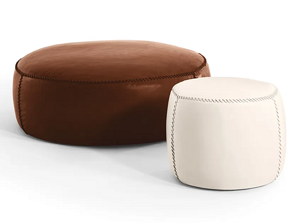 Pouf rotondo in pelle Casablanca Black Tie CAS110 fabbrica Black Tie dall'Italia. Foto №3