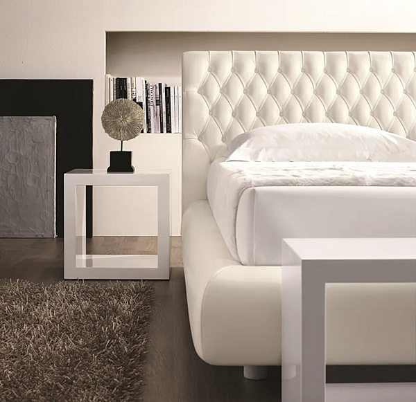 Letto matrimoniale in pelle con schienale imbottito Roma Duomo Design fabbrica Duomo Design dall'Italia. Foto №3
