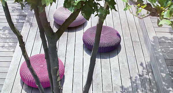 Pouf da giardino rotondo in tessuto PAOLA LENTI Shell fabbrica PAOLA LENTI dall'Italia. Foto №7