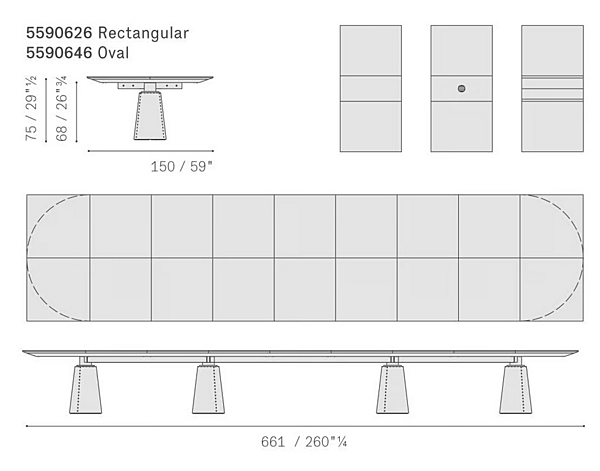 Tavolo rettangolare in pelle con gestione cavi POLTRONA FRAU MESA DUE fabbrica POLTRONA FRAU dall'Italia. Foto №8
