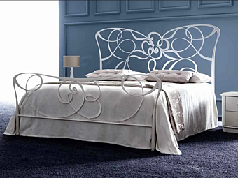 Letto matrimoniale con testiera imbottita in tessuto Iris CORTEZARI