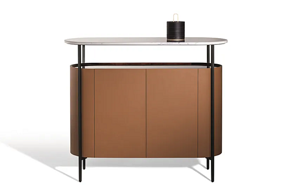 Credenza in pelle conciata con ante e piano in marmo MI POLTRONA FRAU fabbrica POLTRONA FRAU dall'Italia. Foto №3