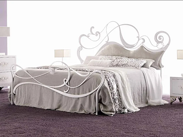 Letto matrimoniale con testata imbottita in tessuto Safira CORTEZARI 917 fabbrica CORTE ZARI dall'Italia. Foto №2