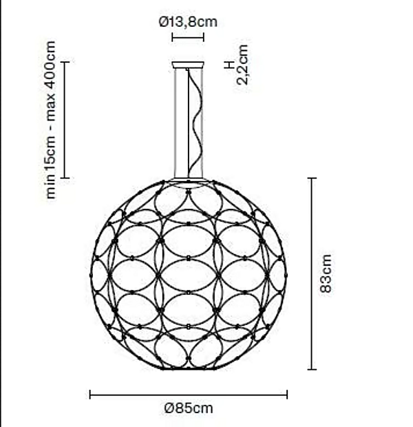 Lampada a sospensione in acciaio LED Fabbian Giro fabbrica Fabbian dall'Italia. Foto №13