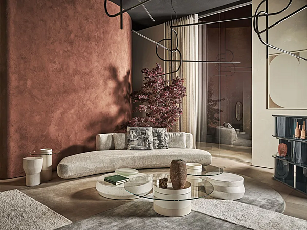 Tavolino da caffè in vetro temperato basso e ottone Haumea Gallotti&Radice fabbrica Gallotti & Radice dall'Italia. Foto №5