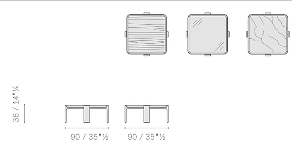 Tavolino da caffè quadrato in vetro POLTRONA FRAU DUO fabbrica POLTRONA FRAU dall'Italia. Foto №7