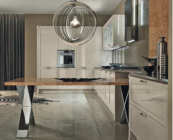 Cucina lineare lussuosa in legno ASTER CUCINE Luxury Glam fabbrica Aster Cucine dall'Italia. Foto №2