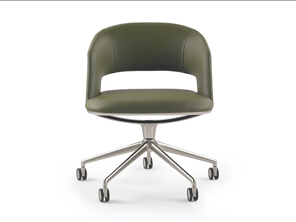 Poltrona da ufficio in pelle con base a 5 razze e ruote Alma FLEXFORM 29813 fabbrica FLEXFORM dall'Italia. Foto №1