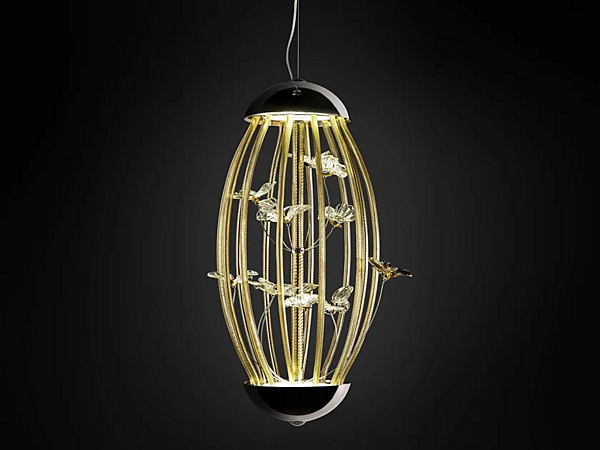 Lampada a sospensione in vetro LED gabbia MULTIFORME SS2023A fabbrica MULTIFORME dall'Italia. Foto №1
