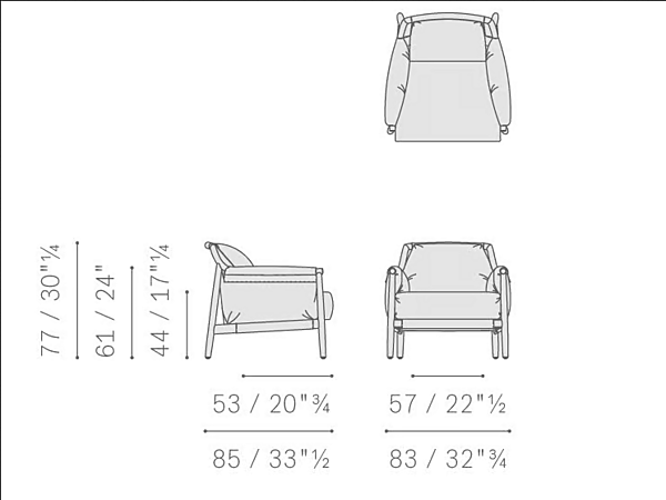 Poltrona in tessuto con braccioli Times Lounge Poltrona Frau fabbrica POLTRONA FRAU dall'Italia. Foto №14