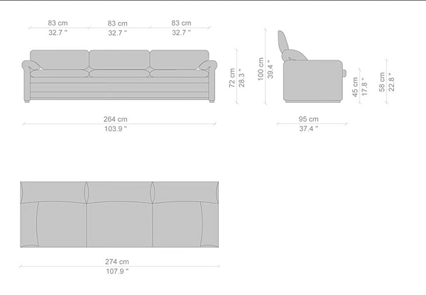 Divano a tre posti con schienale imbottito CASSINA Maralunga 675 fabbrica CASSINA dall'Italia. Foto №21