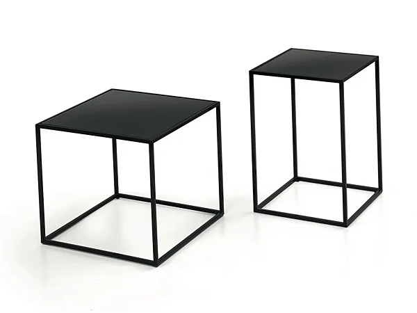 Tavolino da caffè quadrato in vetro e acciaio Kiss Duomo Design fabbrica Duomo Design dall'Italia. Foto №1