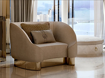 Poltrona in tessuto con braccioli Infinity Bizzotto Italia