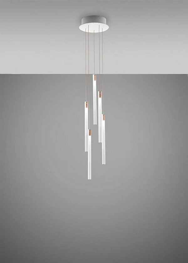 Lampada a sospensione in vetro borosilicato multispot Fabbian Tooby fabbrica Fabbian dall'Italia. Foto №2