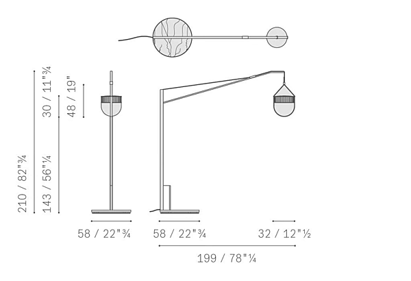 Lampada da terra con dimmer in metallo POLTRONA FRAU XI fabbrica POLTRONA FRAU dall'Italia. Foto №12