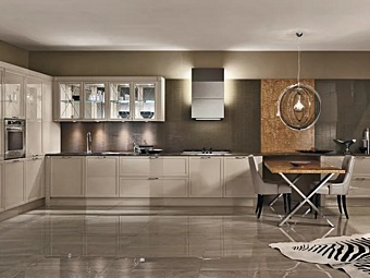 Cucina lineare lussuosa in legno ASTER CUCINE Luxury Glam