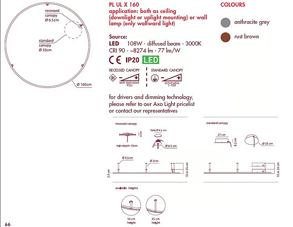 Lampada da soffitto in alluminio LED U-Light AXOLIGHT fabbrica Axolight dall'Italia. Foto №5
