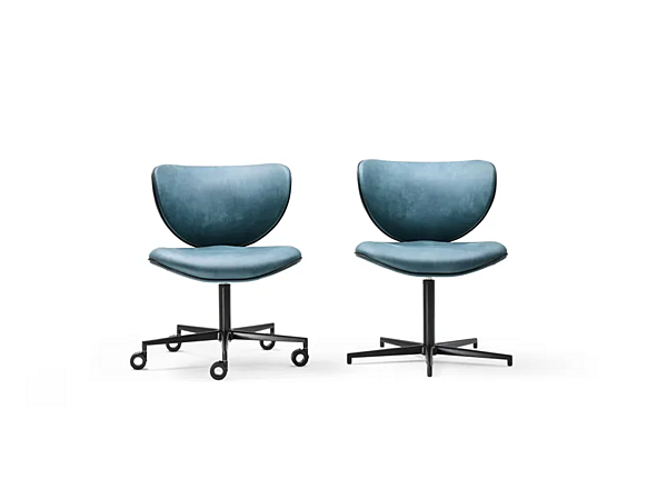 Sedia girevole in pelle con base a 5 razze Black Tie Kalida KAL10OF fabbrica Black Tie dall'Italia. Foto №2