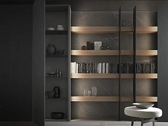 Libreria in legno con luci integrate MODULNOVA Brera