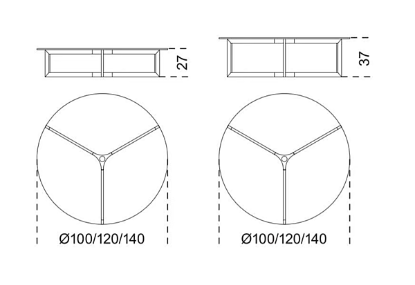 Tavolino da caffè rotondo basso in vetro e acciaio inox Gallotti&Radice collezione Raj 1 fabbrica Gallotti & Radice dall'Italia. Foto №3