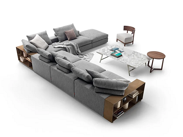 Divano angolare in tessuto con spazio di stoccaggio FLEXFORM Groundpiece fabbrica FLEXFORM dall'Italia. Foto №7