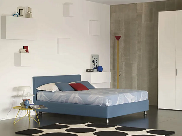 Letto matrimoniale con testiera imbottita in tessuto Flou Notturno 2 fabbrica Flou dall'Italia. Foto №7