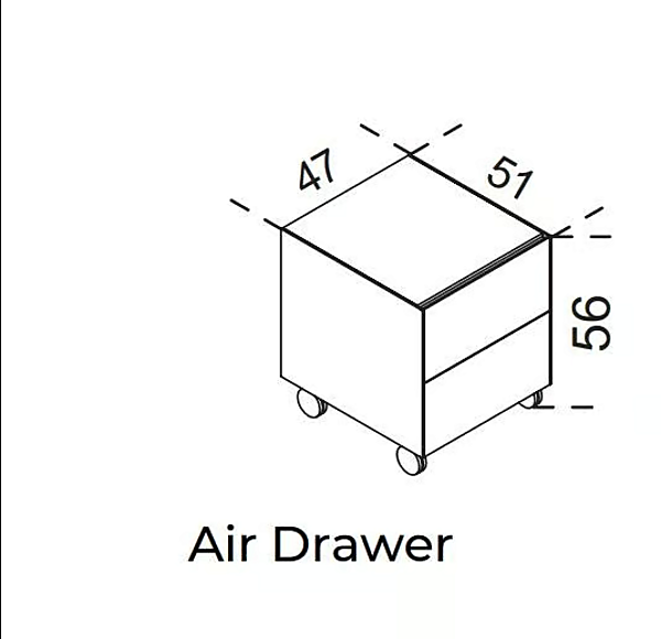 Unità di cassetti per ufficio con ruote in vetro Gallotti&Radice Air Drawer fabbrica Gallotti & Radice dall'Italia. Foto №4