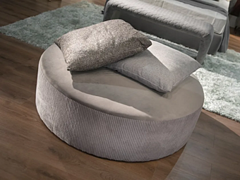 Pouf letto rotondo imbottito in tessuto CASA +39 NS0002, NS0008