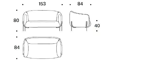 Divano a due posti in tessuto con copertura removibile Geo Saba fabbrica SABA dall'Italia. Foto №6