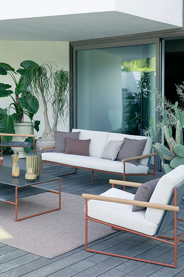 Divano da giardino a 2 posti con base a slitta in tessuto Atmosphera Pipe fabbrica ATMOSPHERA dall'Italia. Foto №6