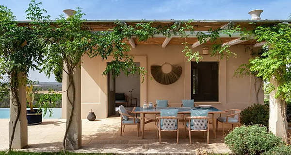 Tavolo rettangolare da giardino in teak con piano in stoneware POLTRONA FRAU The Secret Garden fabbrica POLTRONA FRAU dall'Italia. Foto №8