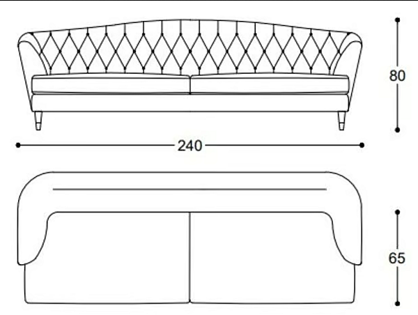 Divano in pelle tufted a tre posti Black Tie Savoi SAV24H80, SAV26H80 fabbrica Black Tie dall'Italia. Foto №5