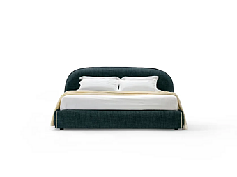 Letto matrimoniale con testata imbottita in tessuto Toledo Black Tie TOL180, TOL200