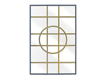 Specchio rettangolare a parete con cornice in pelle Hampton Abrissi 11247 fabbrica ABRISSI dall'Italia