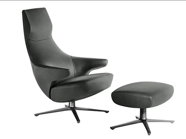 Poltrona bergère con base a 4 razze Jay Lounge Poltrona Frau fabbrica POLTRONA FRAU dall'Italia. Foto №1