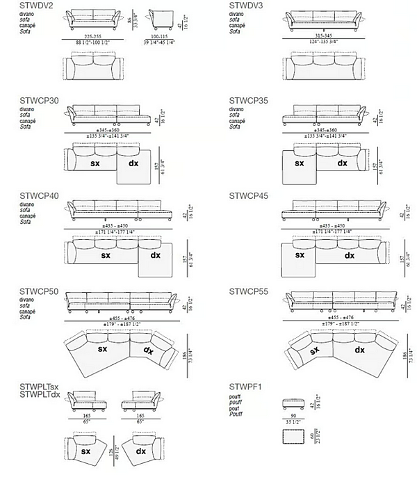 Divano in tessuto con fodera removibile Edra Standway fabbrica EDRA dall'Italia. Foto №11