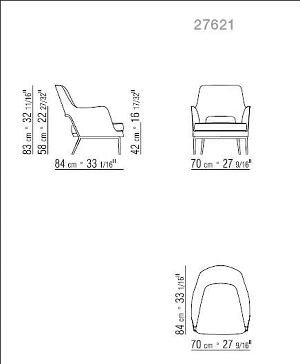 Poltrona con braccioli in tessuto Joyce FLEXFORM fabbrica FLEXFORM dall'Italia. Foto №4