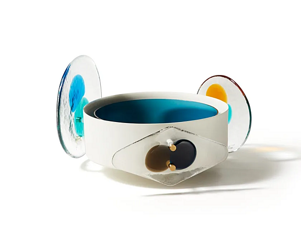 Vaso in ottone verniciato con elementi in vetro di Murano CASSINA Colourdisc Horizon 79701+797 11 fabbrica CASSINA dall'Italia. Foto №6