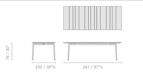 Tavolo da giardino rettangolare in alluminio e legno Solaria POLTRONA FRAU fabbrica POLTRONA FRAU dall'Italia. Foto №10