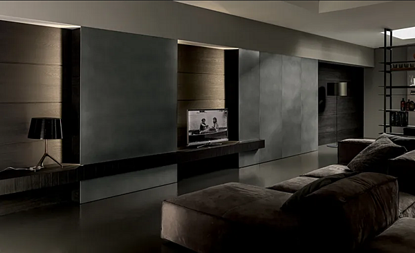 Parete di stoccaggio in rovere con illuminazione integrata MODULNOVA BLADE fabbrica Modulnova dall'Italia. Foto №2