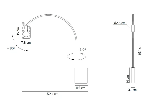 Lampada da parete in alluminio LED AXOLIGHT BUL BO WALL fabbrica Axolight dall'Italia. Foto №6