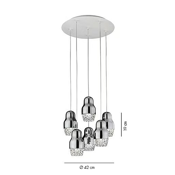 Lampada a sospensione in vetro e alluminio LED Fedora AXOLIGHT fabbrica Axolight dall'Italia. Foto №3