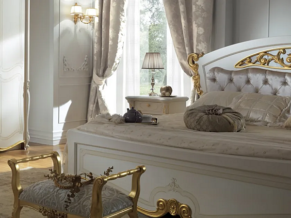 Letto matrimoniale in legno con testata imbottita CASA +39 LA FENICE 1302, 1304 fabbrica CASA +39 dall'Italia. Foto №4