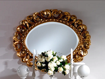 Specchio da parete incorniciato in foglia d'oro MARZORATI collezione Olimpía B fabbrica MARZORATI dall'Italia