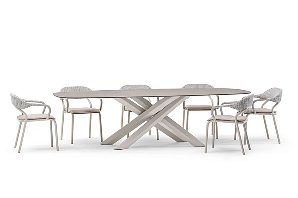 Tavolo rettangolare da giardino in alluminio verniciato a polvere VARASCHIN collezione System Star 244S1, 244S2E, 244S3, 244S4, 244S5E fabbrica VARASCHIN dall'Italia. Foto №2