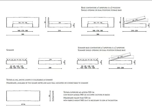Letto matrimoniale con testata imbottita Duomo Design Dress Long fabbrica Duomo Design dall'Italia. Foto №3
