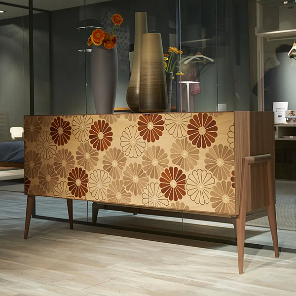 Credenza in noce con ante DALE Lauta Floreale A 155 fabbrica DALE dall'Italia. Foto №5