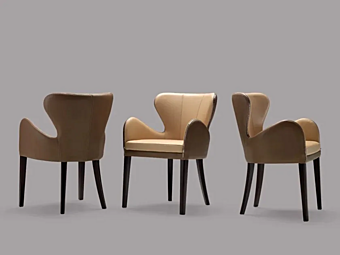 Poltrona in pelle imbottita con braccioli Elektra Borzalino EUEKDINI fabbrica Borzalino dall'Italia