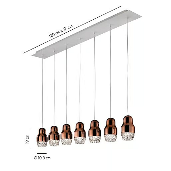 Lampada a sospensione in vetro e alluminio LED Fedora AXOLIGHT fabbrica Axolight dall'Italia. Foto №4